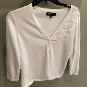 Jones New York White embellished cardigan. PS